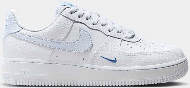 Nike Air Force 1 Low '07 White Blue Mini Swoosh Sneakers Dames Doos Zonder Deksel