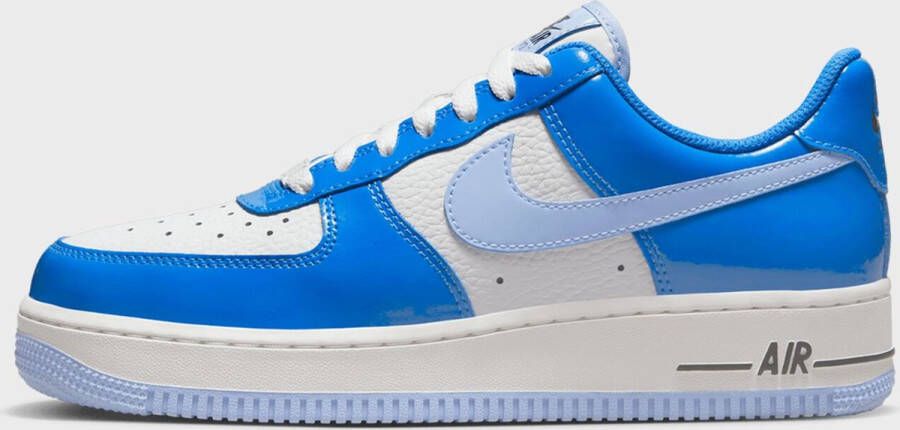 Nike Air Force 1 Low Blue Patent Sneakers Unisex Blauw Wit