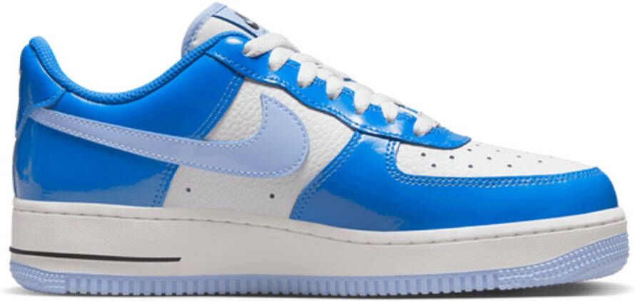 Nike Air Force 1 Low Blue Patent Sneakers Unisex Wit Blauw