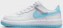 Nike Kleuterschoenen Force 1 Low EasyOn White White Aquarius Blue White White Aquarius Blue - Thumbnail 1