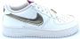 Nike Lage Sneakers Air Force 1 LV8 Double Swoosh Silver Gold Blanc - Thumbnail 1
