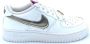 Nike Lage Sneakers Air Force 1 LV8 Double Swoosh Silver Gold Blanc - Thumbnail 1