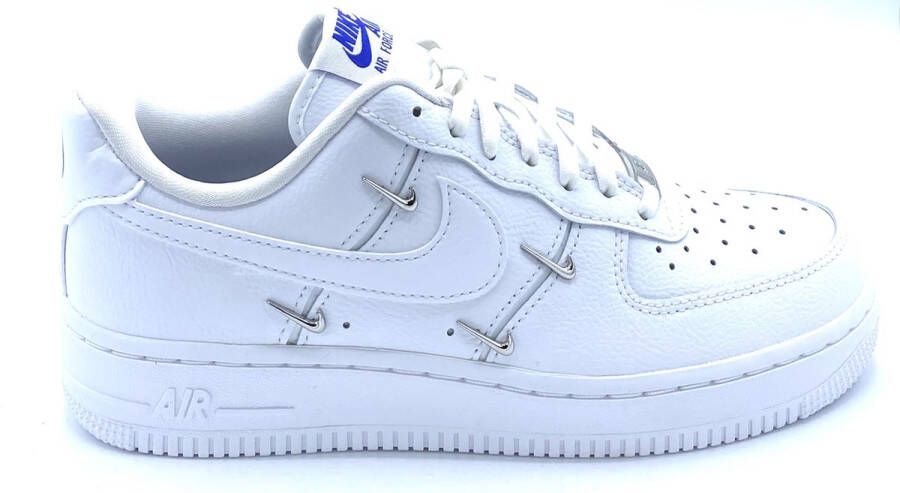 `Nike Air Force 1 LX White Metallic Swooshes Sneakers Unisex Wit
