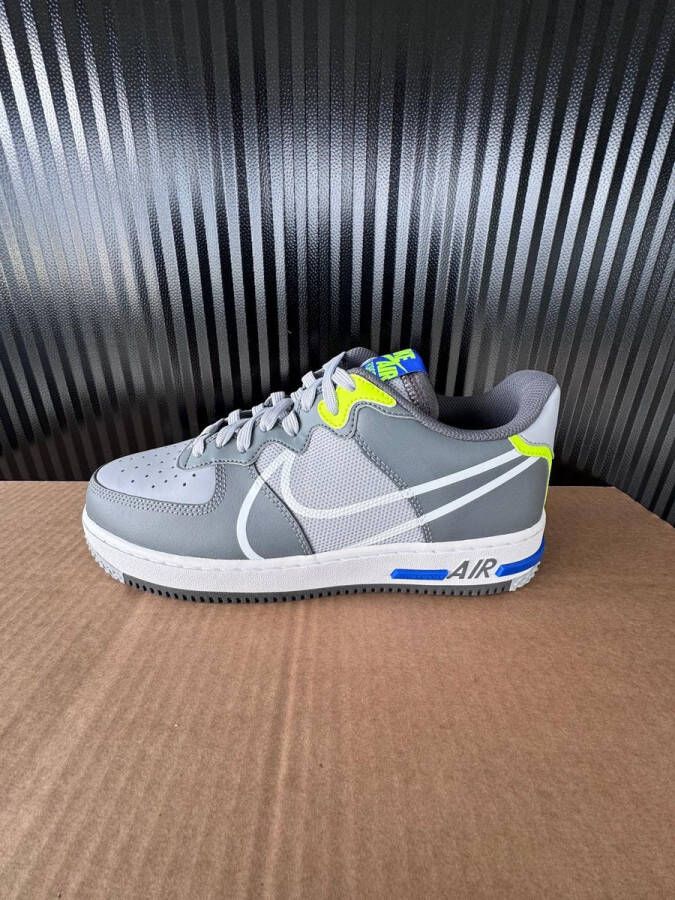 Nike Air Force 1 React Unieke Sample! Heren Sneaker Grijs Neon Blauw