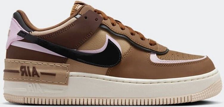 Nike Air Force 1 Shadow Brown Tan Pink Black Sneakers Dames Doos Zonder Deksel