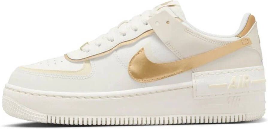 Nike Air Force 1 Shadow Creme Gold White Sneakers Dames Doos Zonder Deksel