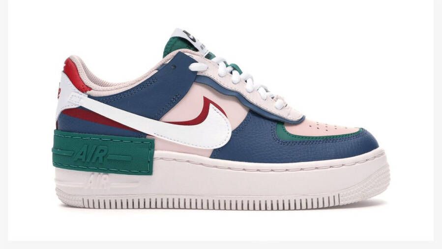 Nike Air Force 1 Shadow Limited Edition Sneakers Roze Blauw Groen Doos zonder deksel