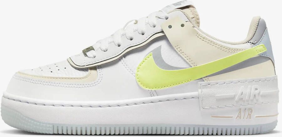 Nike Air Force 1 Shadow Sneakers Dames Wit Wolf Grey Light Lemon Twist
