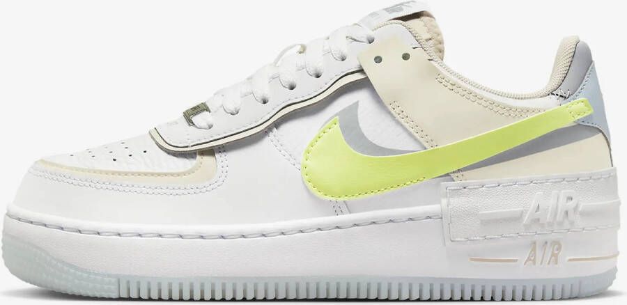 Nike Wmns Air Force 1 Shadow Basketball Schoenen white light lemon twist wolf grey maat: 40 beschikbare maaten:36.5 37.5 36 38.5 39 40 42