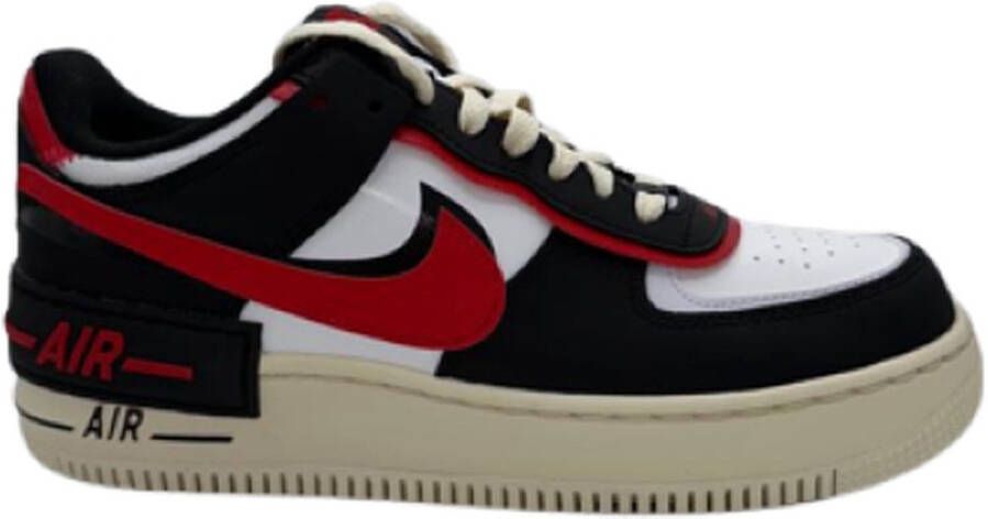 Nike Air force 1 Shadow Sneakers Vrouwen Zwart Rood Wit