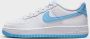 Nike Kinderschoenen Air Force 1 White White Aquarius Blue- White White Aquarius Blue - Thumbnail 1