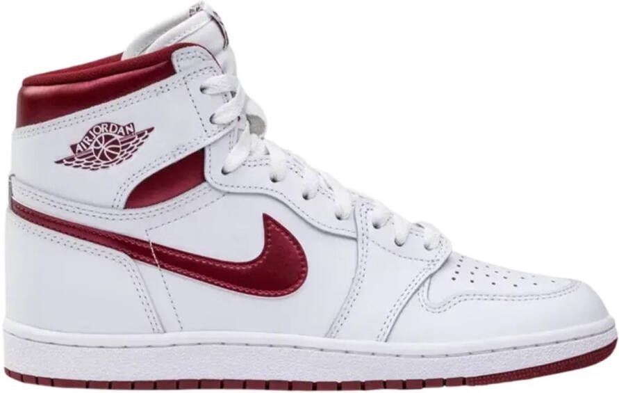 Nike Air Jordan 1 Hight 85 Sneakers Wit Rood Leer