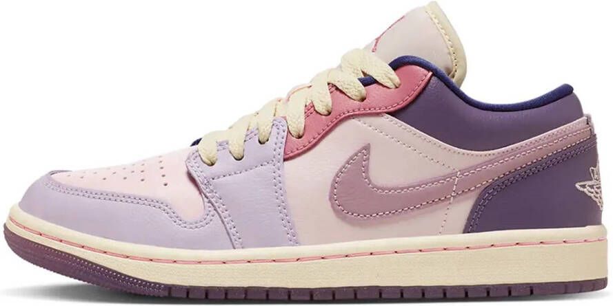 Nike Air Jordan 1 Low Damesschoen Paarse Lila Roze Leer Doos Zonder Deksel