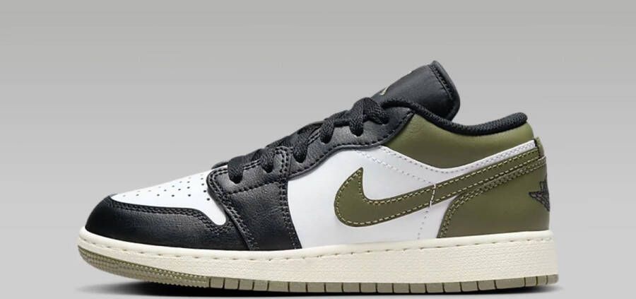 Jordan Air 1 Low Junior Black Medium Olive White Black Medium Olive White