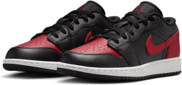 Nike Air Jordan 1 Low Kinder Sneakers Zwart Rood Leer