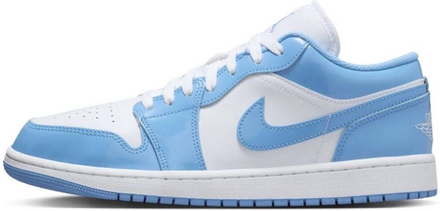 Nike Air Jordan 1 Low Legend Blue White Patent Leer Sneakers Heren Doos Zonder Deksel