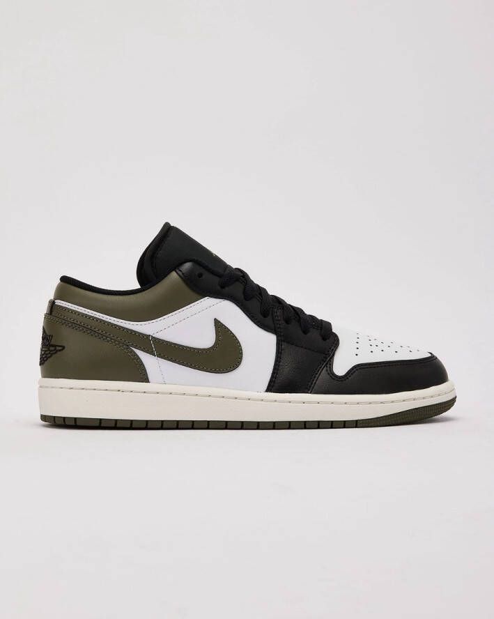 Jordan Air 1 Low Black Medium Olive White- Black Medium Olive White
