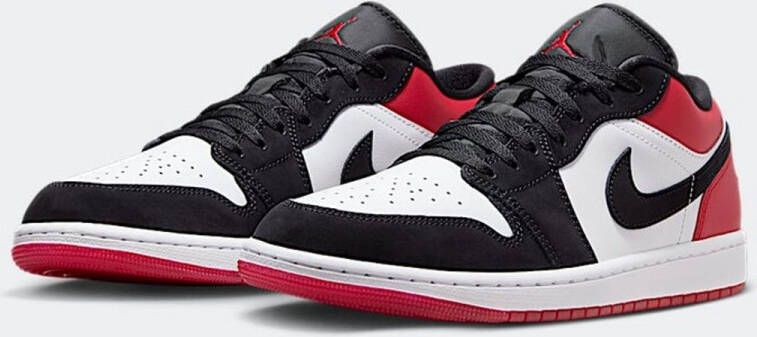 Nike Air Jordan 1 Low SE Rood Wit Zwart Black Toe Sneakers Doos Zonder Deksel - Foto 1