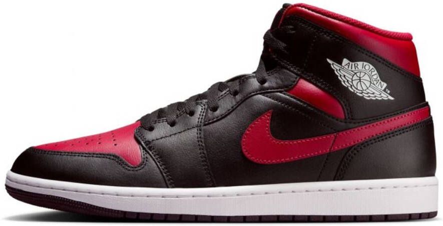 Nike Air Jordan 1 Mid Black Varsity Red Sneakers Heren Doos Zonder Deksel