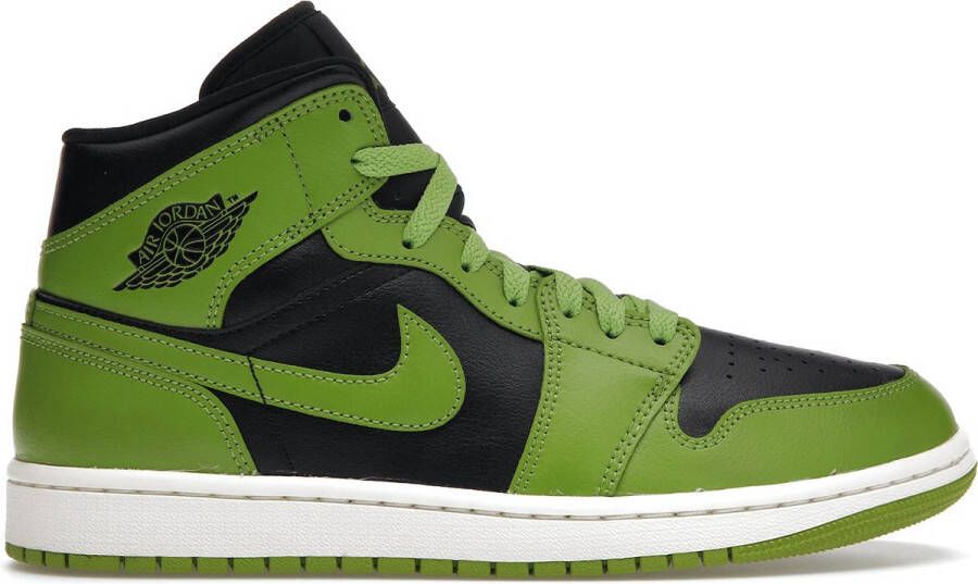 Nike Air Jordan 1 Mid Dames Sneakers Groen Zwart