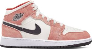 Nike Air Jordan 1 Mid Dames Sneakers Roze Wit