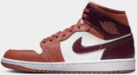 Nike Air Jordan 1 Mid Dusty Peach Sail White Night Maroon- Dusty Peach Sail White Night Maroon