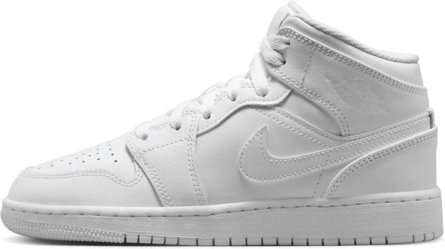 Jordan Air 1 Mid (gs) Basketball Schoenen white white white maat: 38.5 beschikbare maaten:36.5 37.5 38.5 40