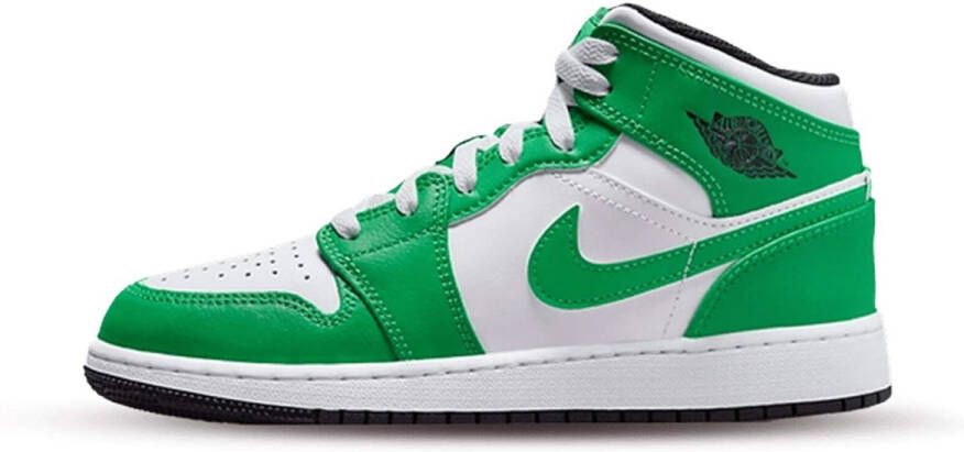 Nike Air Jordan 1 Mid (GS) Lucky Green DQ8423-301 groen wit sneakers hoog unisex
