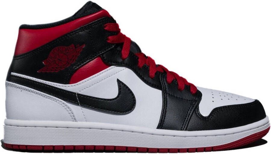 Jordan Air 1 Mid Basketball Schoenen white gym red black maat: 42.5 beschikbare maaten:42.5 44.5 45