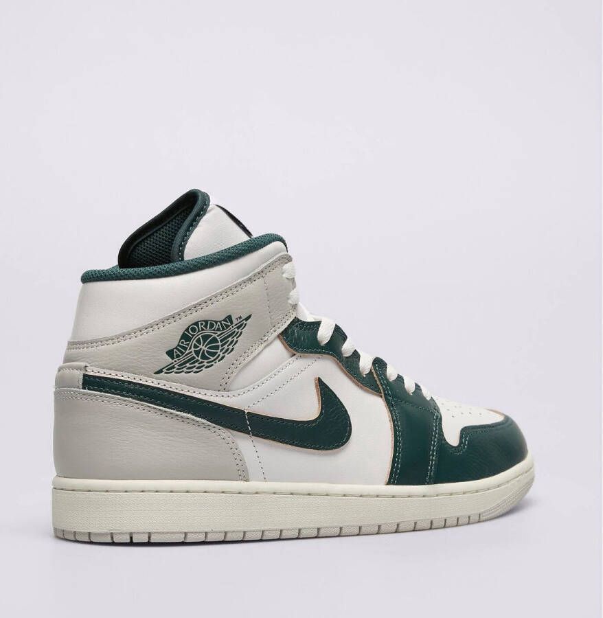 Nike Air Jordan 1 Mid Heren Sneaker Wit Groen Doos zonder deksel
