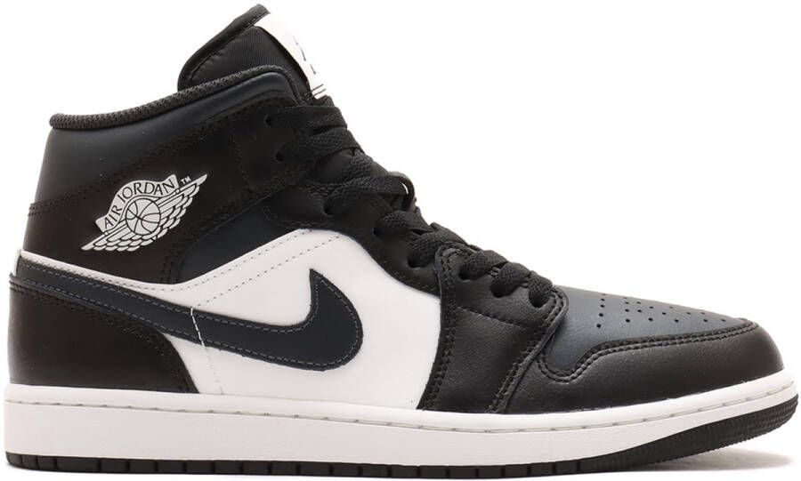 Nike Air Jordan 1 Mid Black Off Noir Wit Sneakers Heren Doos Zonder Deksel - Foto 2