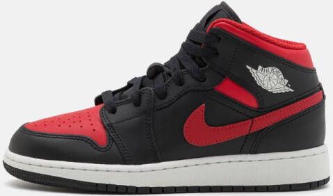 Nike Air Jordan 1 Mid Kinder Sneaker Zwart Rood