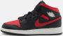 Nike Air Jordan 1 Mid Kinder Sneaker Zwart Rood - Thumbnail 1