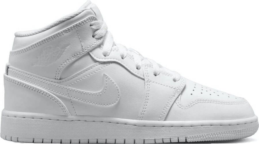 Jordan Air 1 Mid (gs) Basketball Schoenen white white white maat: 38.5 beschikbare maaten:36.5 37.5 38.5 40