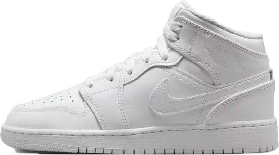 Jordan Air 1 Mid (gs) Basketball Schoenen white white white maat: 38.5 beschikbare maaten:36.5 37.5 38.5 40