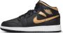 Jordan Air 1 Mid Junior Black White Metallic Gold Black White Metallic Gold - Thumbnail 1