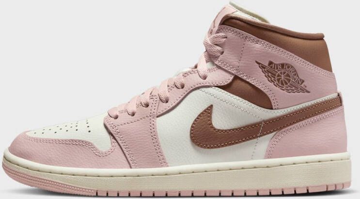 Jordan Air 1 Mid Dames Pink Oxford Sail Archaeo Brown- Dames Pink Oxford Sail Archaeo Brown