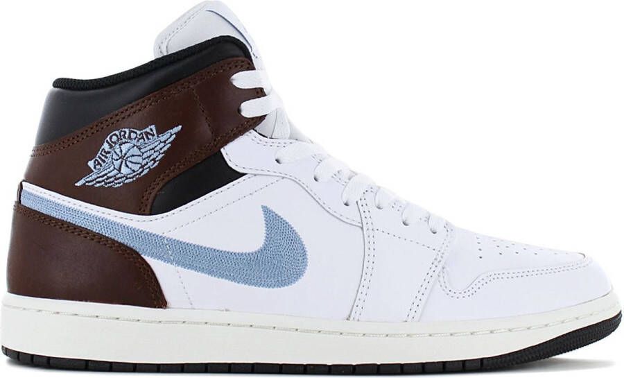 Nike Air Jordan 1 Mid SE Bruin Wit Blauw Heren Sneakers Leer Doos Zonder Deksel