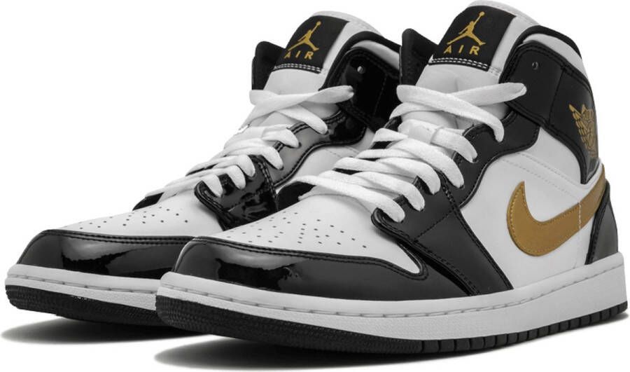 Nike Air Jordan 1 Mid SE Heren Sneakers Wit Zwart Goud