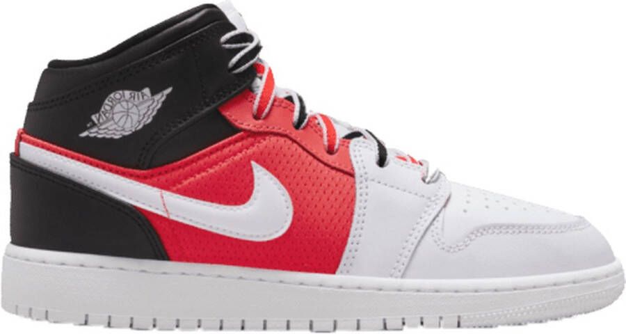 Nike Air Jordan 1 Mid SE Kinder Sneakers Wit Roze Zwart