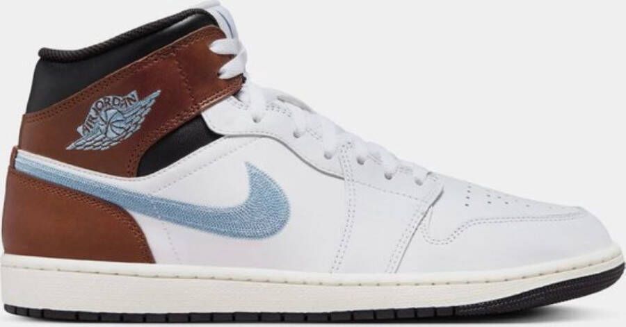 Nike Air Jordan 1 Mid SE Heren Sneakers Basketbalschoenen Schoenen Leer Wit FQ7831