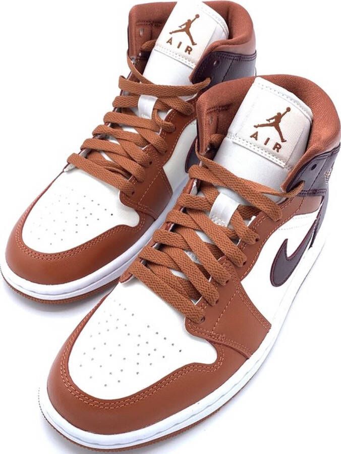 Nike Air Jordan 1 Mid Dusty Peach Sail White Night Maroon- Dusty Peach Sail White Night Maroon