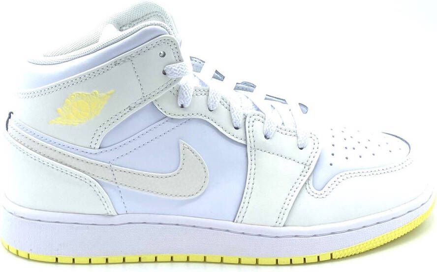 Jordan Air 1 Mid Junior Sail White Light Laser Orange Sail White Light Laser Orange