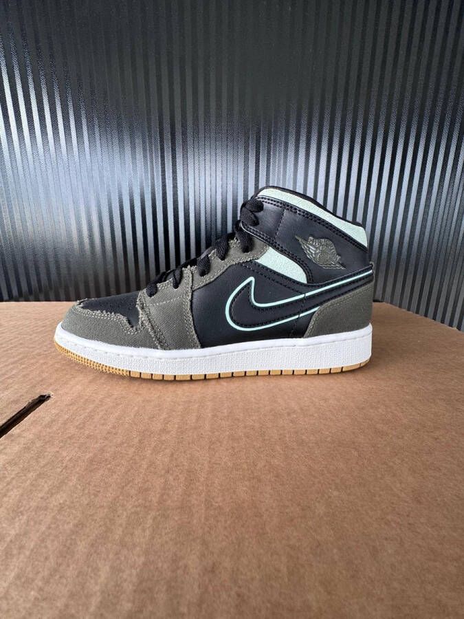 Nike Air Jordan 1 Mid Unieke Sample! Kinderschoen Zwart Groen