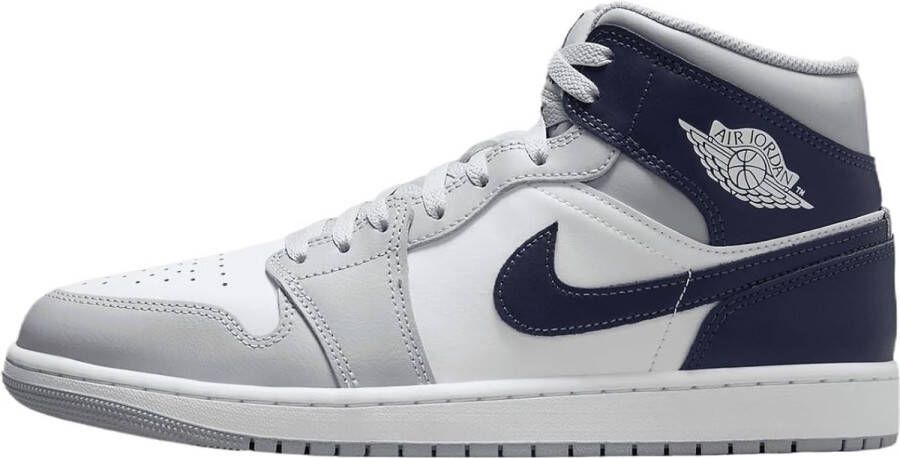 Jordan Herenschoenen Air 1 Mid White Wolf Grey Midnight Navy- Heren White Wolf Grey Midnight Navy