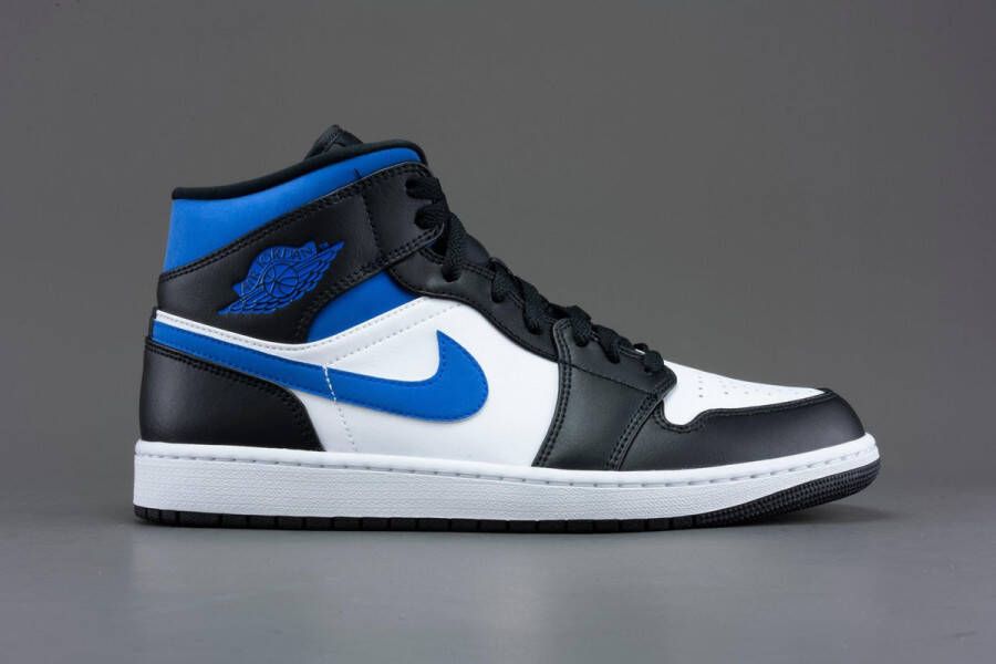 Nike Air Jordan 1 Mid White Black Racer Blue 554724-140 Wit;Zwart;Blauw Schoenen