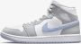 Nike Air Jordan 1 Mid Wolf Grey Aluminum (W) BQ6472-105 GRIJS Schoenen - Thumbnail 1