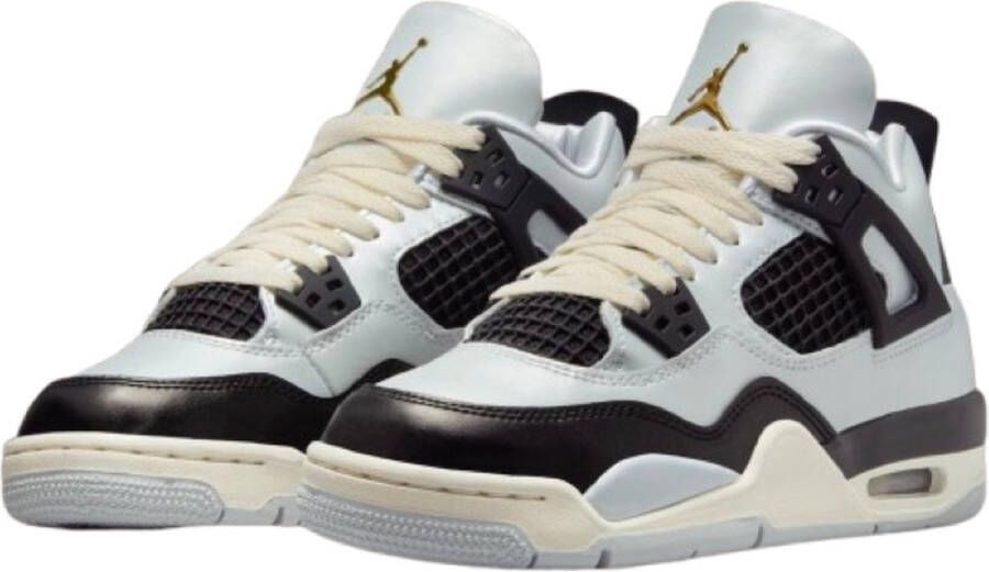 Jordan Air 4 Retro Junior Pure Platinum Black Sail Metallic Gold Kind Pure Platinum Black Sail Metallic Gold