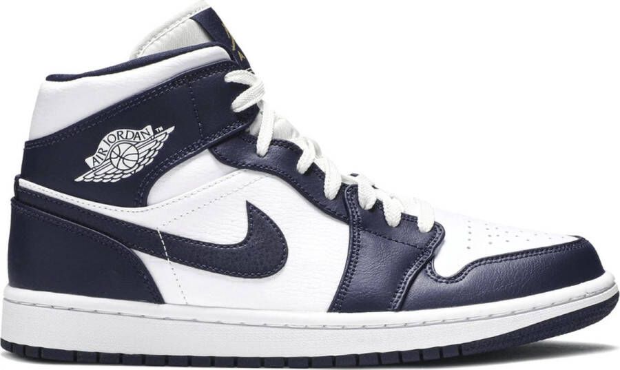 Nike Air Jordan wmns Nike Air Jordan 1 Mid White Metallic Gold Obsidian 554724