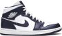 Nike Air Jordan wmns Nike Air Jordan 1 Mid White Metallic Gold Obsidian 554724 - Thumbnail 1